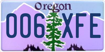 OR license plate 006XFE