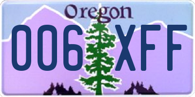 OR license plate 006XFF