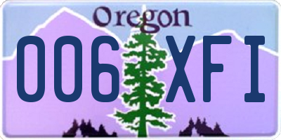 OR license plate 006XFI