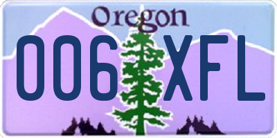 OR license plate 006XFL