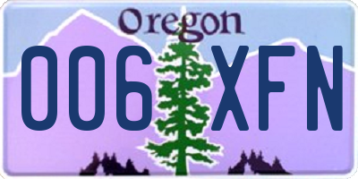 OR license plate 006XFN