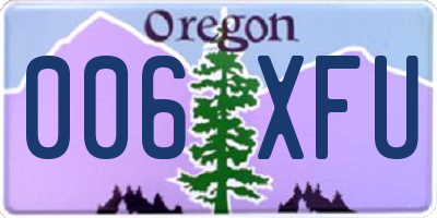 OR license plate 006XFU