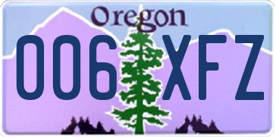 OR license plate 006XFZ