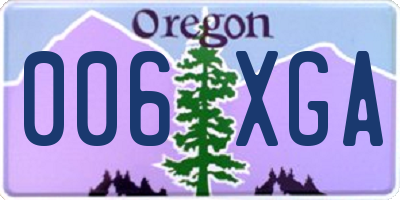 OR license plate 006XGA