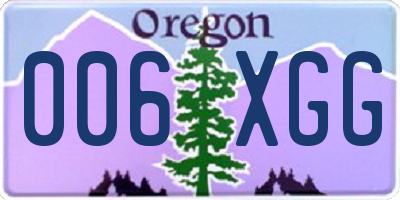 OR license plate 006XGG