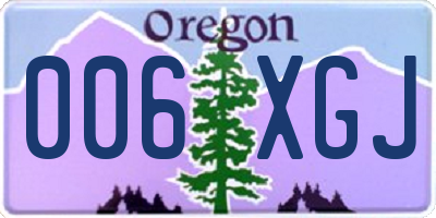 OR license plate 006XGJ