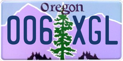 OR license plate 006XGL