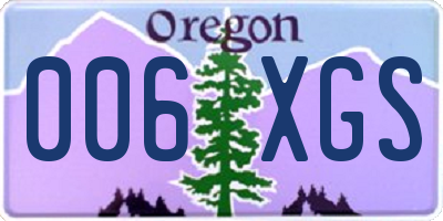 OR license plate 006XGS