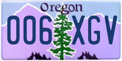 OR license plate 006XGV