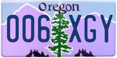 OR license plate 006XGY