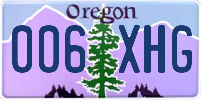 OR license plate 006XHG