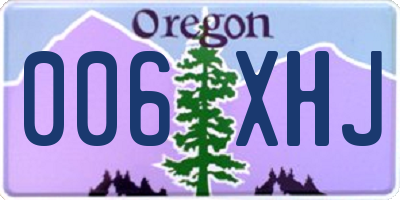 OR license plate 006XHJ