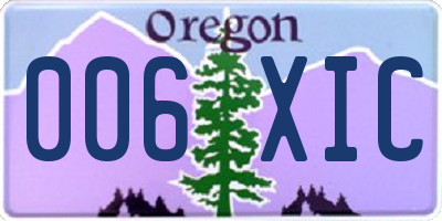 OR license plate 006XIC