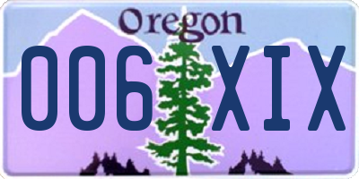 OR license plate 006XIX