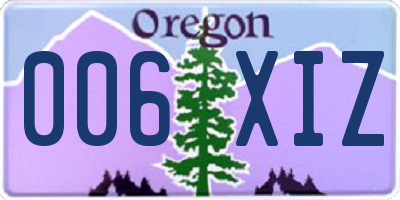 OR license plate 006XIZ