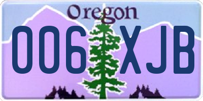 OR license plate 006XJB