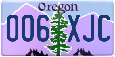 OR license plate 006XJC