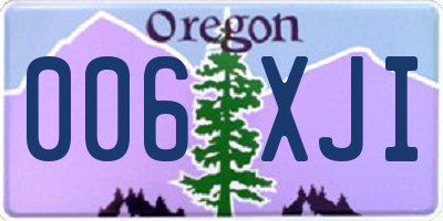 OR license plate 006XJI