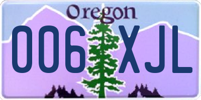 OR license plate 006XJL