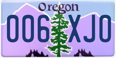 OR license plate 006XJO