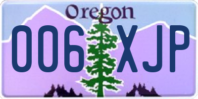 OR license plate 006XJP