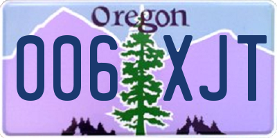 OR license plate 006XJT