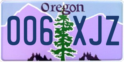 OR license plate 006XJZ