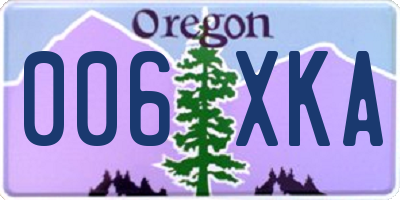 OR license plate 006XKA