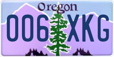 OR license plate 006XKG