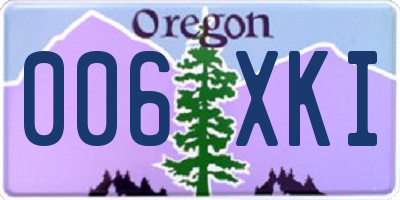 OR license plate 006XKI