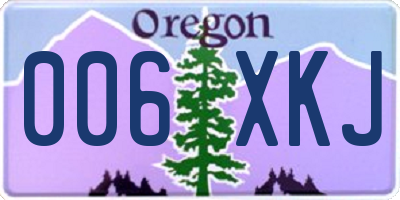 OR license plate 006XKJ