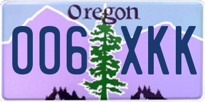 OR license plate 006XKK