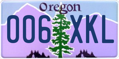 OR license plate 006XKL