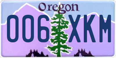 OR license plate 006XKM