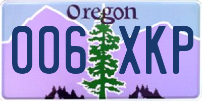 OR license plate 006XKP