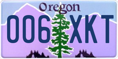 OR license plate 006XKT
