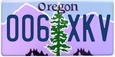 OR license plate 006XKV