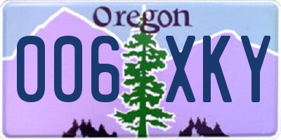 OR license plate 006XKY