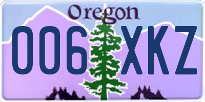 OR license plate 006XKZ