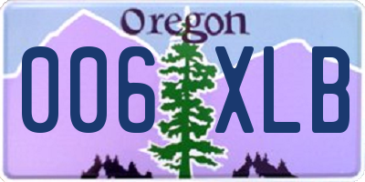 OR license plate 006XLB