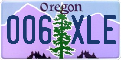 OR license plate 006XLE