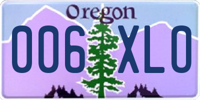 OR license plate 006XLO
