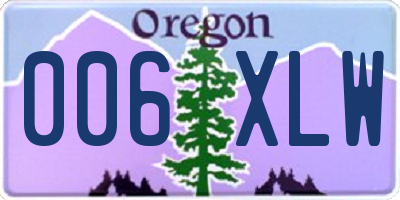 OR license plate 006XLW