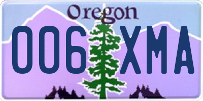 OR license plate 006XMA