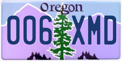 OR license plate 006XMD