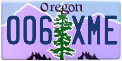 OR license plate 006XME