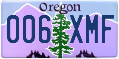 OR license plate 006XMF