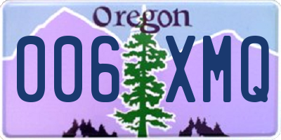 OR license plate 006XMQ
