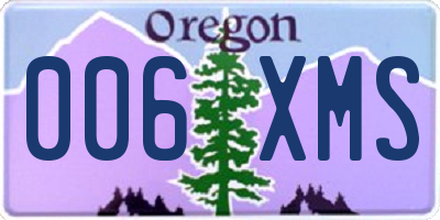 OR license plate 006XMS