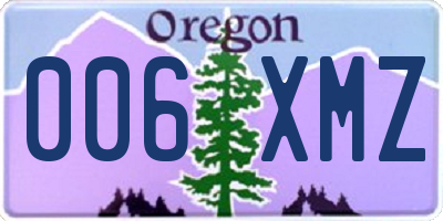 OR license plate 006XMZ